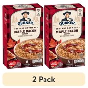 (2 pack) Quaker Instant Oatmeal with Maple Bacon Flavor, 9.8 oz, 8 packets