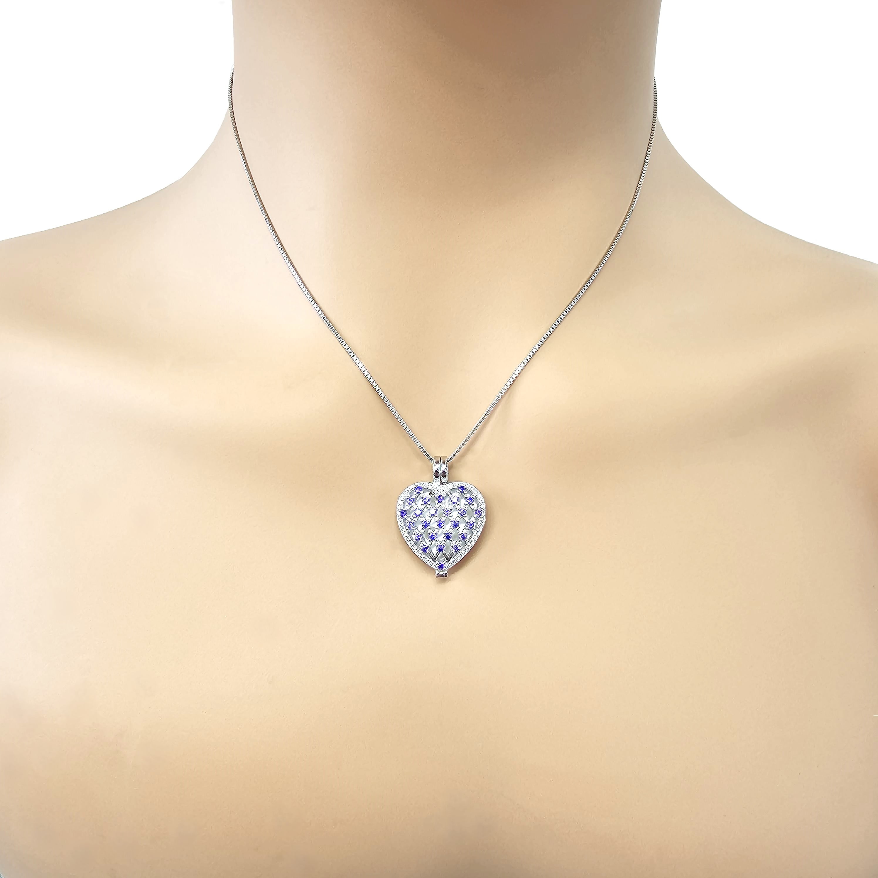 Nana Heart of Hearts Birthstone Locket Mother Female Adult Pendant, Yellow - February Stone 3