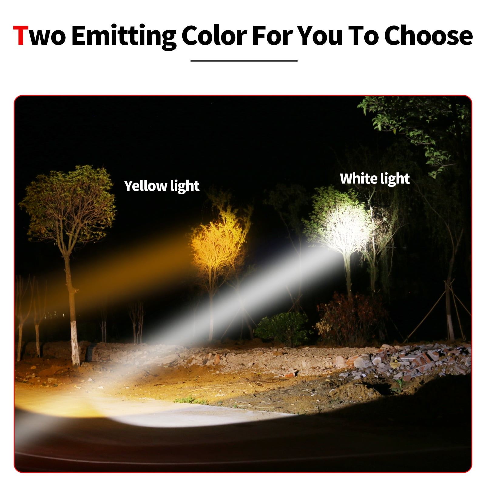 Hunting Friends Super Bright LED Rechargeable Handheld Spotlight High Powered Tactical Waterproof Flashlight with Side Light and USB Power Bank