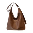 thumbnail image 2 of Leather Tote Bag For Women Large Capacity Shoulder Bag Casual Work Purse Handbag Office Travel Brown, 2 of 6
