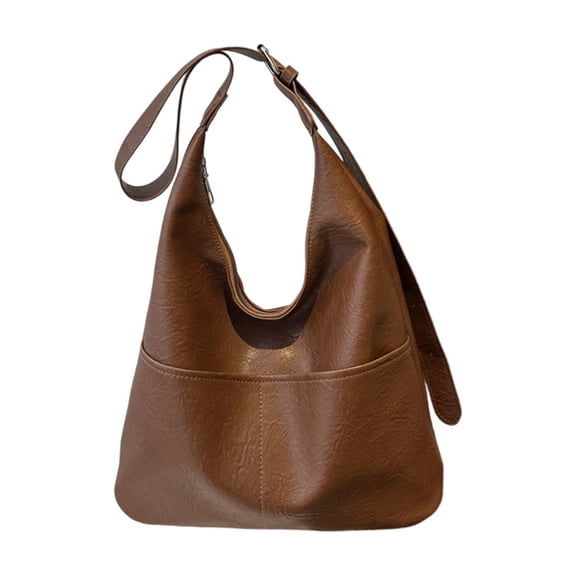Btomtd PU Leather Tote Bag, Casual Purses for Women, Large Capacity Shoulder Bag and Handbag for Travel and Daily Commuting, Brown