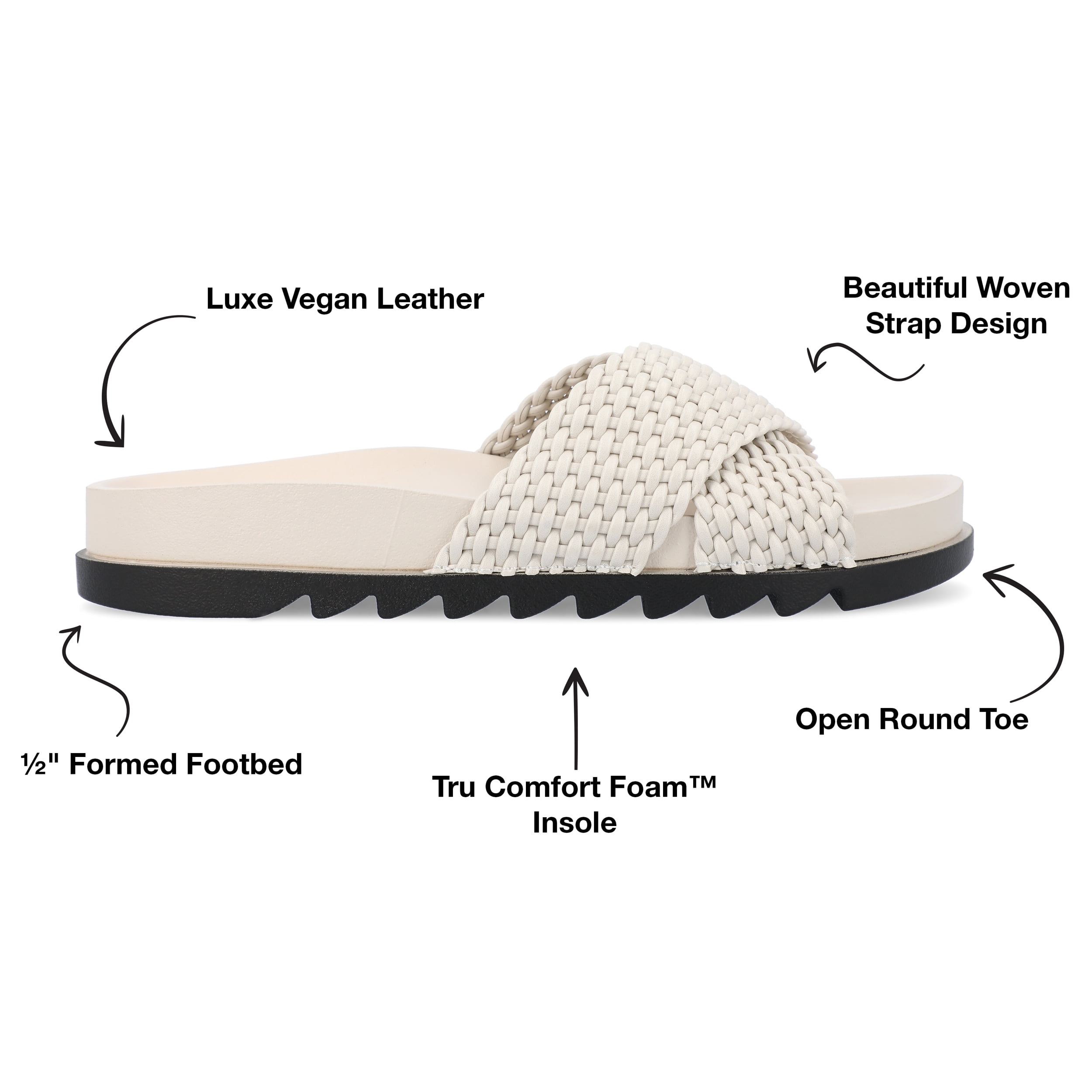 Journee Collection Womens Gretie Flatform Treaded Slide Sandal