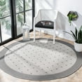 thumbnail image 2 of SAFAVIEH Machine Washable Rug Indoor/Outdoor Bermuda Collection - Bermuda Tarek Geometric Machine Washable Indoor/Outdoor Area Rug, Grey/Ivory, 5'3" x 5'3" Round, 2 of 8