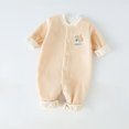 thumbnail image 1 of Baby Girl Clothes 0 To 2 Year Old Plus Velvet Jumpsuit Spring, Fall And Winter Thickened Bottoming Jacket To Keep Warm When Going Out Baby Girl Clothes on Clearance, 1 of 5