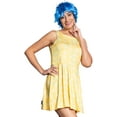thumbnail image 7 of Adult Women’s Cartoon Character Cosplay Yellow Dress and Blue Wig Complete Halloween Costume Set, 7 of 7