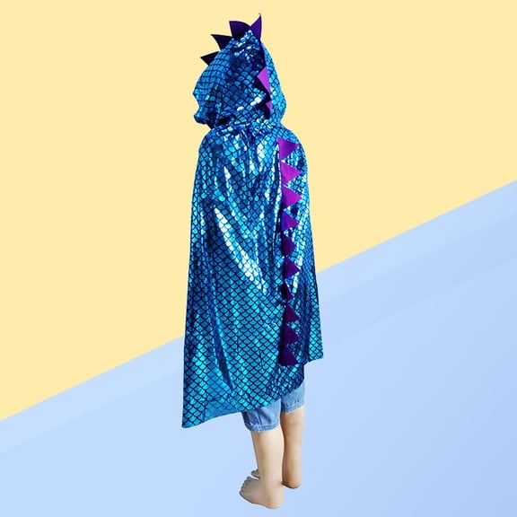 Phenofice Dinosaur Hooded Cloak  Performance Clothing Blue Cloth