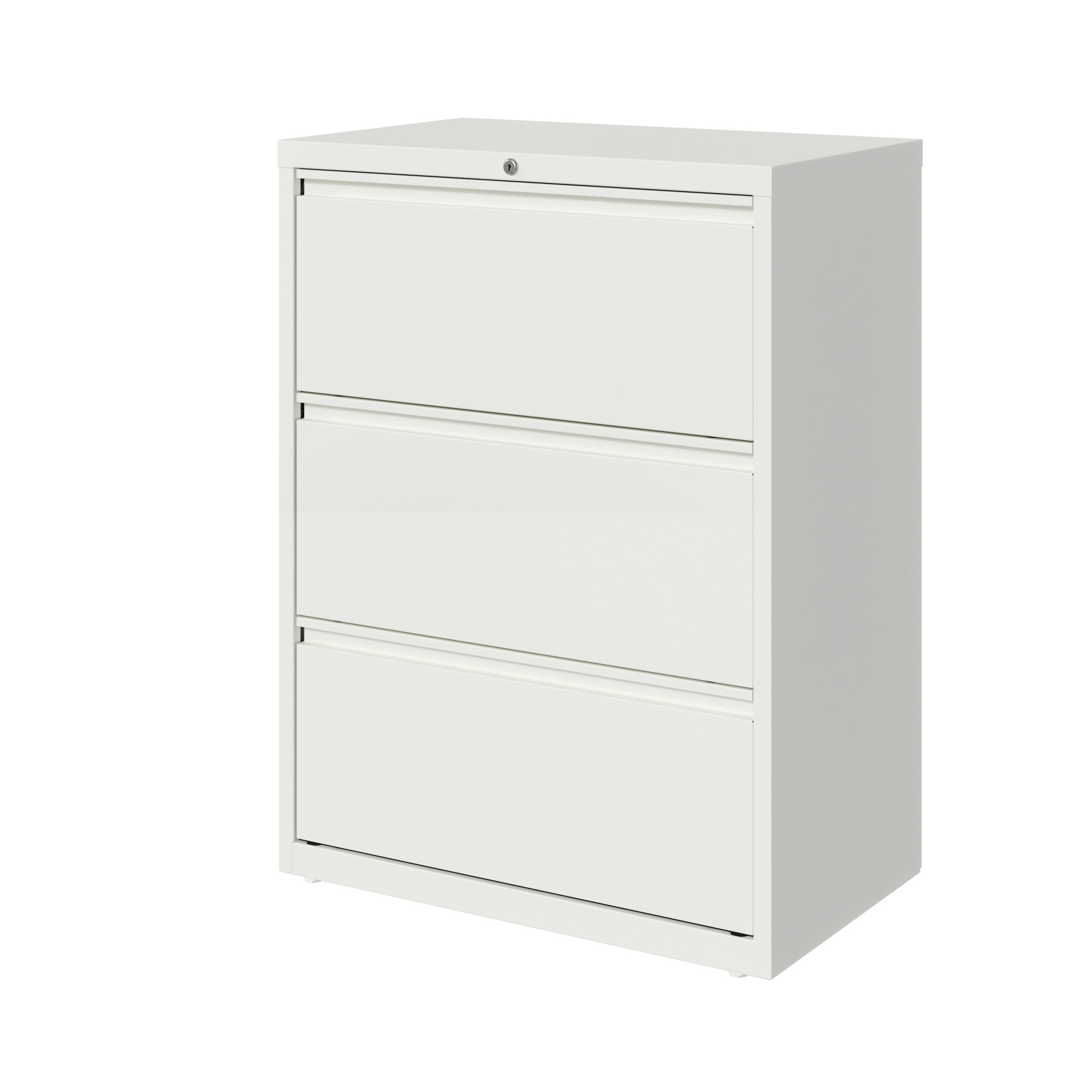 Hirsh 30 Inch Wide 3 Drawer Metal Lateral File Cabinet for Home and Office, Holds Letter, Legal and A4 Hanging Folders, White