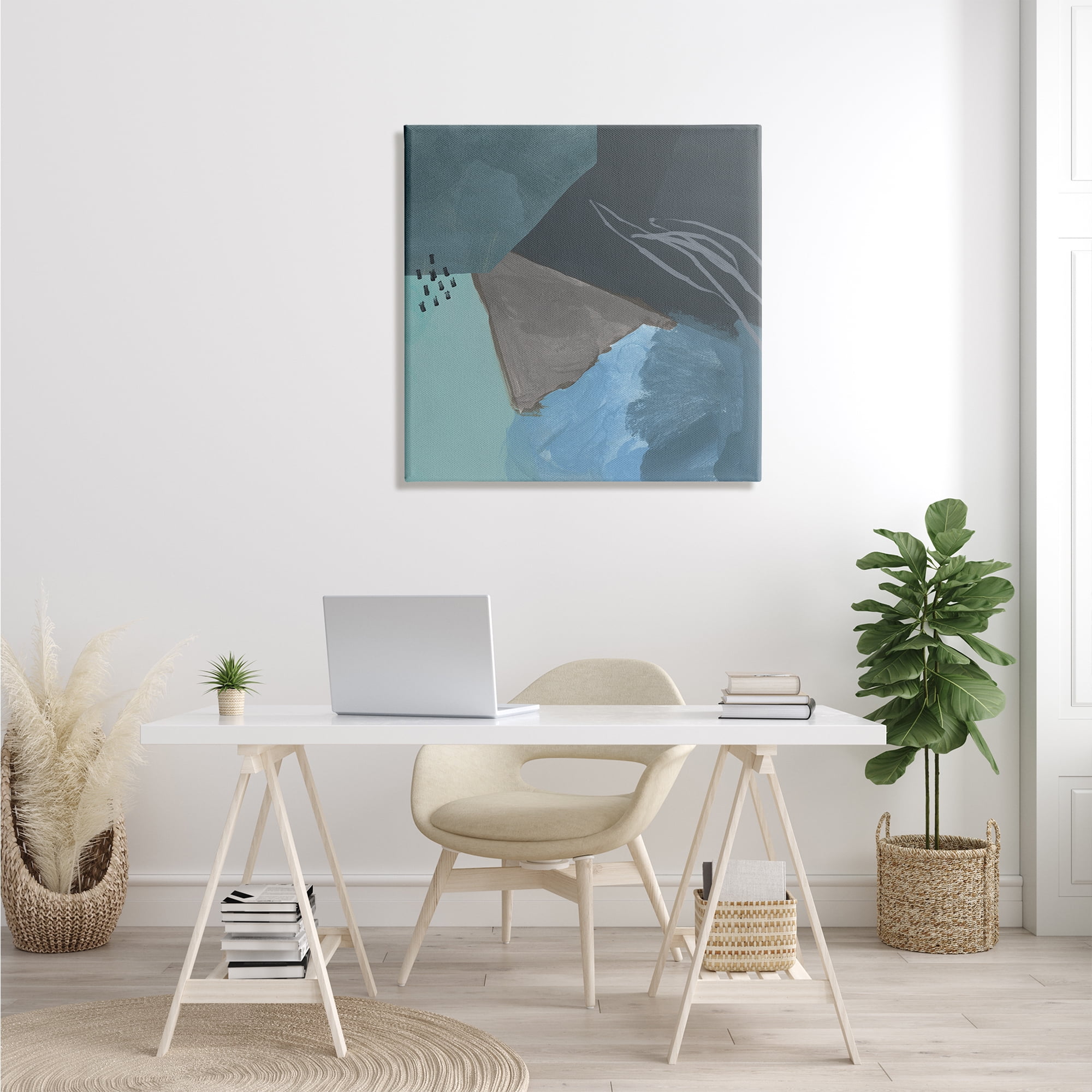 Stupell Industries Steely Abstract Industrial Shapes Blue Green Grey, 30 x 30, Designed by Jacob Green