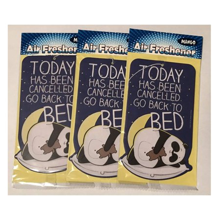 3 Count Novelty Today Has Been Cancelled Hanging Car Air Freshener Mango Scented