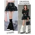 thumbnail image 5 of FEOYA Women Knit Leg Warmers Ladies Y2K Streetwear Leg Warmers Harajuku Leg Cover Punk Goth Star Leg Warmers 2 Pair, 5 of 7
