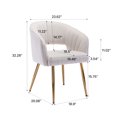thumbnail image 5 of KCC Modern Accent Dining Chairs, Upholstered Velvet Home Office Desk Chairs with Hollow Back, Tufted Vanity Chairs Side Chairs with Gold Metal Legs for Living Room Restaurant, 1 PC & Cream, 5 of 10
