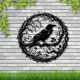 thumbnail image 3 of Arte de pared de metal con forma de pájaro cuervo, escultura decorativa de pared con forma de cuervo, diseño único para decoración del hogar, jardín, cocina y balcón, 3 of 6