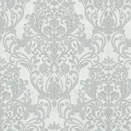 Advantage Anders Silver Damask Wallpaper