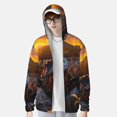 thumbnail image 2 of Vsdgher Lizard With Sunglasses Sunset Print Adult Hoodie Shirts Rash Guard for Men Women,Long Sleeve Sun Protection Fishing Shirts for Athletic Running Swim-Large, 2 of 7