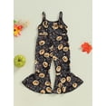 thumbnail image 3 of Toddler Baby Girls Halloween Jumpsuit Sleeveless Sling Bell-Bottoms Pumpkin Spider Romper Overalls Suspender Pants, 3 of 7