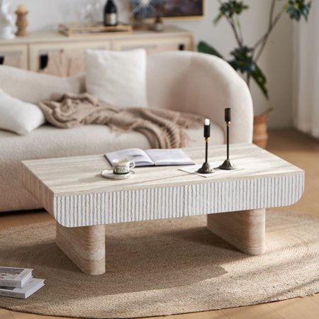 LiviNest Small Space Oval Coffee Table: 20% More Visual Space - Hidden Drawer for 8 Items - Mid-Century Modern Design for Apartments & Studios