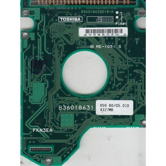 MK4309MAT, B0/G5.01D, HDD2134 G ZG01 T, B36018632018-A, Toshiba IDE 2.5 PCB