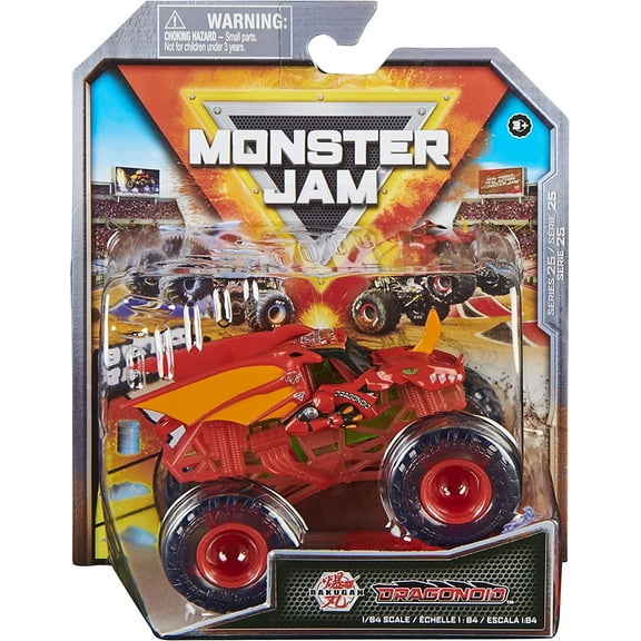 Monster Jam 2022 Spin Master 1:64 Diecast Truck with Bonus Accessory: See-Thru Crew Dragonoid