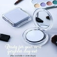 thumbnail image 3 of MIRRORVANA Small Compact 15X Magnifying Mirror for Travel - Handheld, Foldable & Lightweight - Mini Pocket-Sized Magnified Mirror for Purse - Square 3.3” x 3.3”, 3 of 6