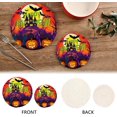 thumbnail image 4 of GZHJMY 2PCS Scary Halloween Night Trivets Pot Holders Set and Placemats Set, Hot Pads, Table Mats for Cooking and Baking, Cotton Braided Hot Pads, 7.09"+9.45", 4 of 7