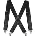 thumbnail image 2 of Mens Suspenders X-back 2" Wide Adjustable Solid Straight Heavy Duty Clip, 2 of 6