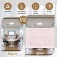 thumbnail image 5 of Farmhouse Pink White Striped Window Privacy Film, Modern Stripes Static Cling UV Sun Blocking Heat Control Window Tint Day and Night, Non-Adhesive Reusable One Way Windows Privacy Cover 17.7''x78.7'', 5 of 7