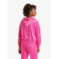 thumbnail image 3 of Justice Girls Velour Cargo Pocket Full Zip Hoodie, Sizes Xs-Xlp, 3 of 6