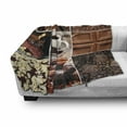 thumbnail image 3 of Brown Soft Flannel Fleece Blanket, Coffee and Chocolate Tasty Collage Beans Mugs Snacks Pastries Espresso Cocoa Composition, Cozy Plush for Indoor and Outdoor Use, 60" x 80", Brown, by Ambesonne, 3 of 6
