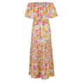 thumbnail image 4 of Hawaiian dresses for women Bohemian Off Shoulder Maxi Floral Print Beach Vacation Outfits Size XXL, 4 of 4
