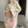thumbnail image 5 of Bolsos de mensajero de felpa vintage para mujer, nuevos bolsos y carteras versátiles y de moda para otoño e invierno, lindos bolsos de hombro peludos para niñas, 5 of 5