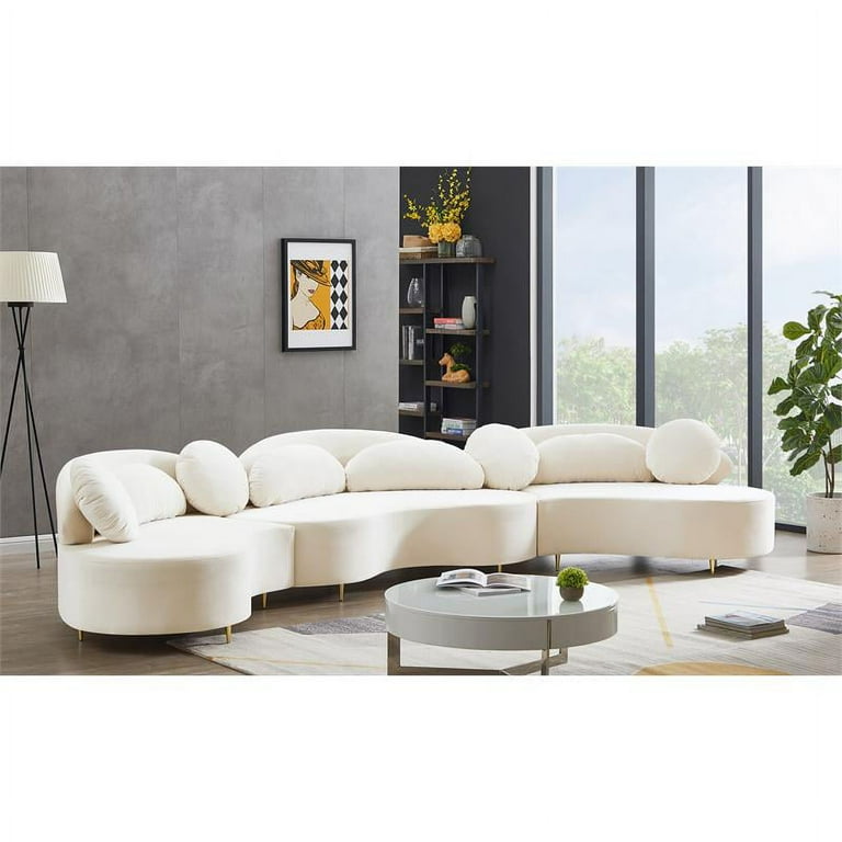 Meridian Furniture Vivacious Velvet 3pc. Sectional Meridian Furniture Vivacious Velvet 3pc. Sectional
