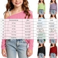 thumbnail image 3 of Gubotare Girls Off The Shoulder Tops Trendy Cold Shoulder T-Shirt Long Sleeve Loose Crop Blouse Size 14-15 (Black,14-15 Years), 3 of 6