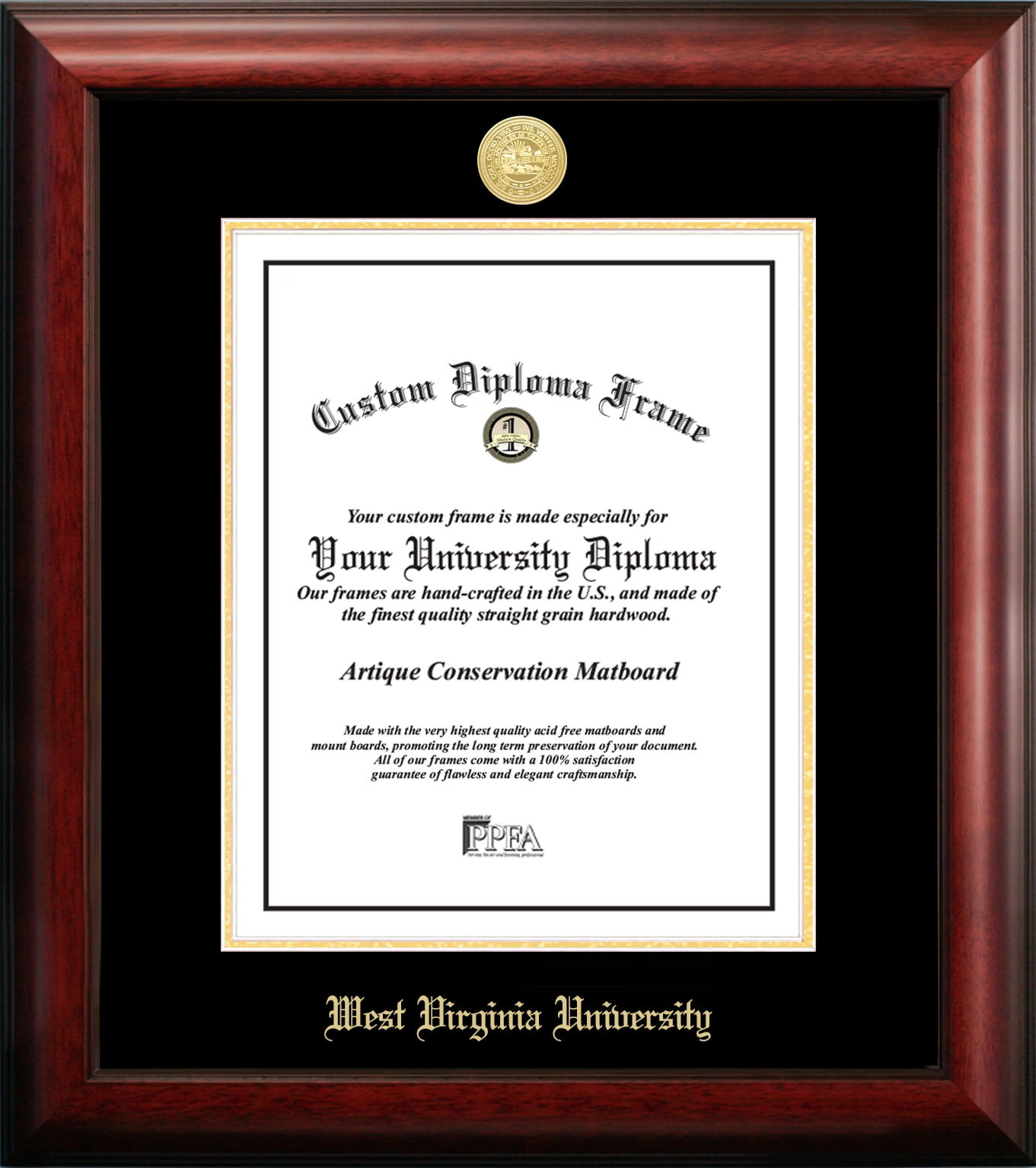 Campus Images NCAA Unisex Gold Embossed Diploma Frame with 5 x7 Portrait