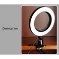 thumbnail image 3 of Anillo de luz para selfies de 16 cm para computadora portátil, lámpara de escritorio, iluminación para videoconferencias con trípode y soporte para teléfono con clip, 3 of 4