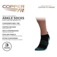 thumbnail image 2 of Calcetines deportivos Copper Fit No Show, unisex, negros, 3 pares, 2 of 6