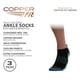 thumbnail image 2 of Calcetines deportivos Copper Fit No Show, unisex, negros, 3 pares, 2 of 6