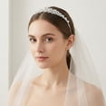 thumbnail image 5 of Miallo Elegant Pearl Rhinestone Headband for Women - Silver Bridal Tiara Hair Accessories for Wedding, Bridesmaids & Prom Parties, 5 of 8