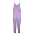 thumbnail image 6 of Iaqnaocc Jumpsuits For Women Plus Size Boho Summer Sleeveless Jumpsuits Rompers Casual Spaghetti Strap Overalls Jumpsuits Fashion Overalls Light Purple XL, 6 of 6