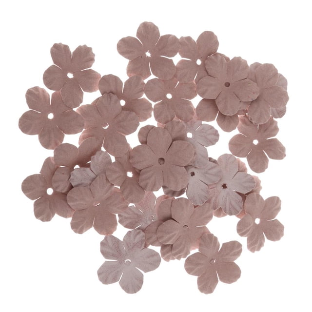 simhoa 30pcs Velvet Flower Embellishments DIY Scrapbooking Applique Craft Light Pink