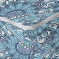 thumbnail image 4 of Blue Rectangle Pouf, Hand Drawn Floral Pattern with Abstract Design Boho Bouquet Ornate Swirls, Under Desk Foot Stool for Living Room Office Ottoman with Cover, 25", Blue Mauve and White, by Ambesonne, 4 of 4