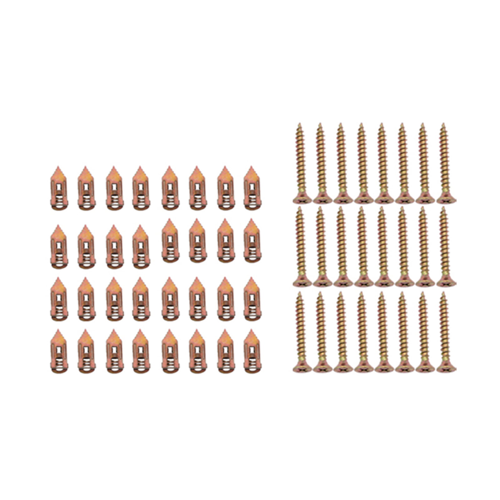 200pcs 25-88mm Anchors and Tapping Screws Set Self Drilling Drywall Tool