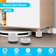 thumbnail image 3 of 4Pcs Round Furniture Riser Heavy Duty Bed Chair Riser Support 1300lb Anti-Slip Washing Machine Desk Couch Bottom Elevator Stackable Sofa Table Raiser Lift Height 2.36/1.38inch, 3 of 10