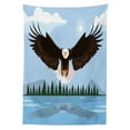 thumbnail image 3 of Ambesonne Eagle Tablecloth Rectangular Table Cover, Landscape Illustration Art, 52"x70", Pale Sky Blue Dark Brown, 3 of 4
