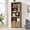 Brown 31.5in, variant on Five Tier Bookshelf 69 Inch Tall Farmhouse Bookcase With Two Doors Adjustable Shelves Open Display Storage Gray