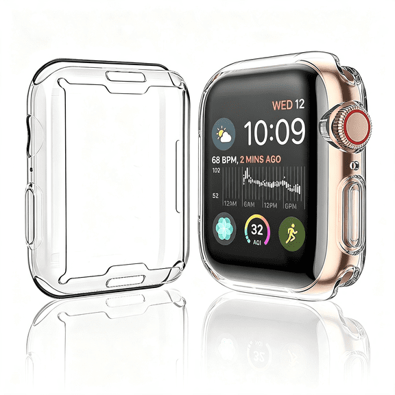 GJX [2Pack] for Series 9/8/7 Apple Watch Screen Protector 41Mm Soft Case,Full Coverage Tpu Protective Face Cover,Slim Guard Bumper,2 Transparent Apple Watch Series 9 Screen Protector