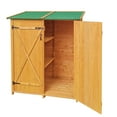 thumbnail image 2 of SESSLIFE Removable Shelves Vertical Cabinet Storage Shed 62.87 x 53.27 x 25.43, Natural Wood, 2 of 10