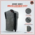thumbnail image 2 of Daniel Smart S to 12XL Men’s Leather Vest Cowhide Motorcycle Leather Vest with Unique without Collar Design, 2 of 7