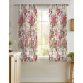thumbnail image 4 of Pink Spring Floral Sheer Curtains 54 Inch Length 2 Panels Set for Living Room/Bedroom, Vintage Summer Botanical Kitchen Curtains Grommet Semi-Sheer Curtains Drapes Voile Window Treatments 42"x54"x2, 4 of 7