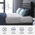 thumbnail image 4 of ZAFLY Velvet Upholstered King Size Bed Frame, Platform King Size Bed Frame with Tufted Adjustable Headboard, Wood Slat Support, No Box Spring Needed, Easy Assembly (King, Dark Grey), 4 of 9