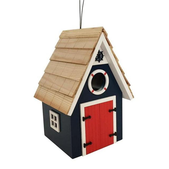 Home Bazaar HB-9513BS Dockside Cabin Birdhouse, Blue